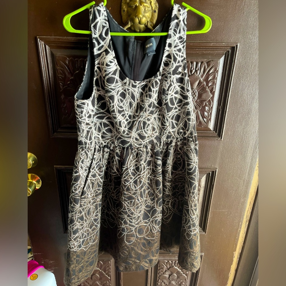 Maeve black and brown a-line dress - 14